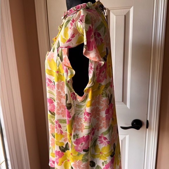 Anne Klein Floral Blouse - Pink, Yellow, Green NWT - Picture 4 of 10